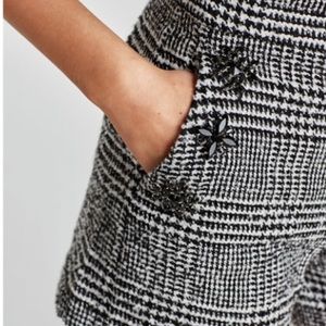 Zara Bejewelled Checked Shorts